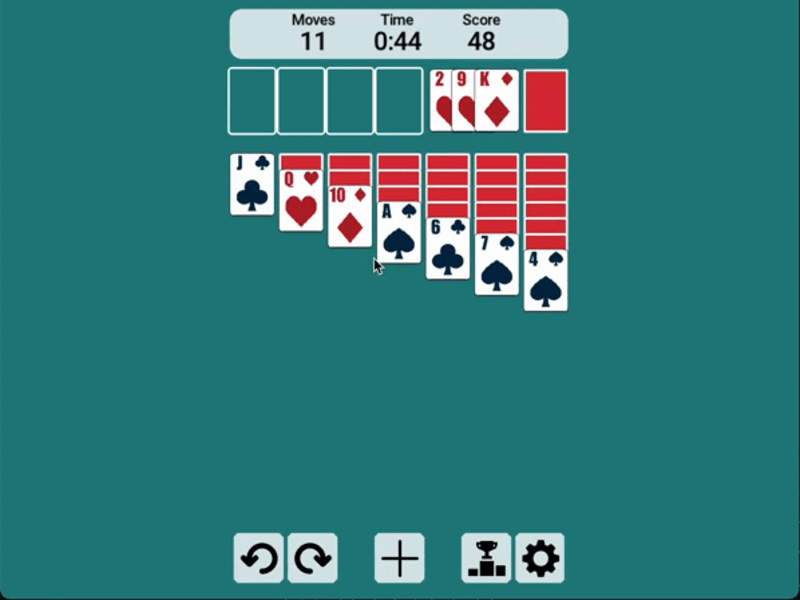Screenshot of solitaire